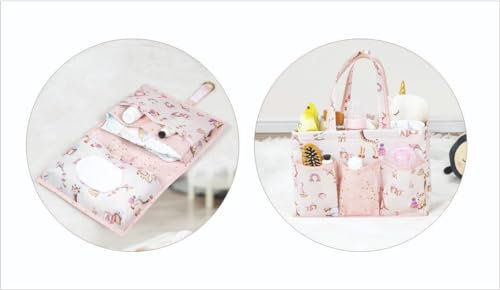 Baby wickel organizer mit windeltasche (Rosa)
