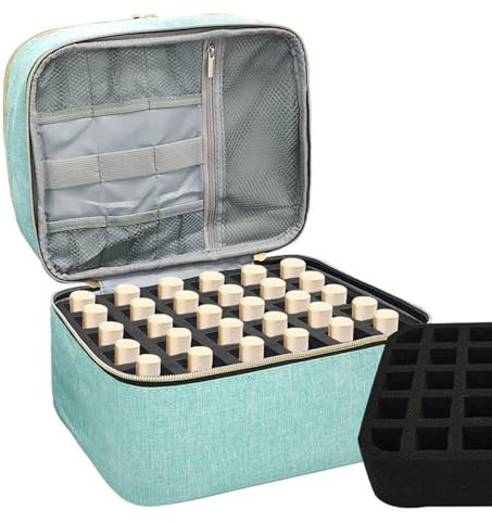 Large Zippered Nail Polish Organiser Bag - Traveling Nail Polish Storage Case Portable Nail Lipstick Beauty Tools Box | Double Layer Design Nail Polish Carrying Case for Nail Varnish, Tools
