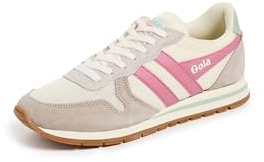 Gola Unisex Daytona Sneaker, Off White/Feather Grey/Fluro Pink, 37 EU