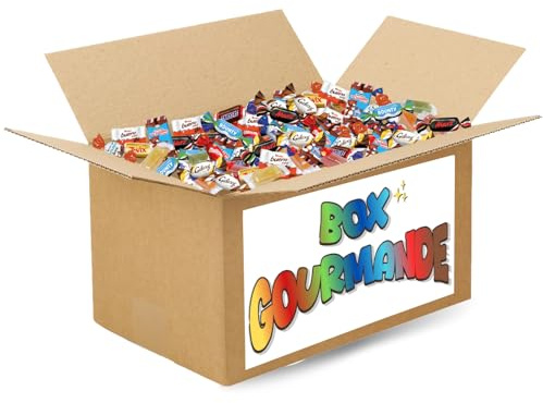 MEGA BOX 10 kg - Chocolats CÉLÉBRATIONS, KINDER, Oursons et Pâtes de Fruits | Box Gourmande - emballage individuel idéal pour la distribution en entreprises, CSE, associations et arbres de Noël