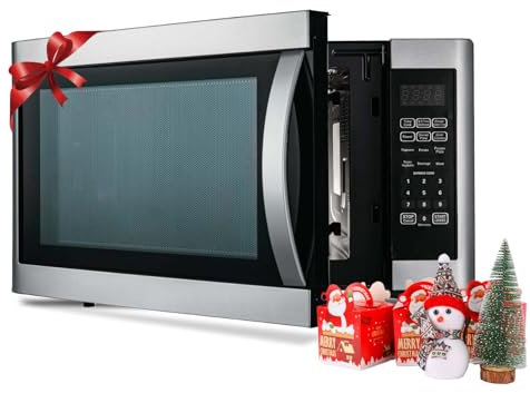 Techomey 42L Microondas con Grill, Horno Microondas Combinado y Grill, Microondas Combinado 1100W y Grill 1200W, 11 Niveles de Potencia, Microondas con Grill con Bandeja Giratorio, Fácil de Limpiar