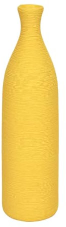 HQMYOBZE Niedliche, schlanke Keramik-Blumenvase mit schmalem Hals, dünne Knospenvasen für Wohnzimmer, Küche, Bad, Schreibtisch und Regal-Dekor, einzigartige Vasen für Tischdekoration, Dekoration (gelb