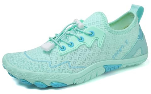 AUXDIQ Schwimmschuhe Badeschuhe Aquaschuhe Surfschuhe Wasserschuhe Strandschuhe Barfuß Schnell Trocknend für Damen Herren, Blau, 41 EU