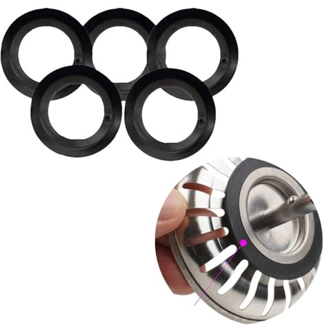 5pcs Sink Plug Seal Rings, Rubber Seal O-Rings for Basket Strainer 78-83mm