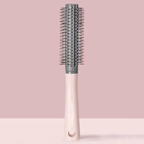 Rundbürste Haarbürste Rund Klein Rundhaarbürste für Kurzes Haar,lange Haare,Pony,Bart, Stylingbürste Massag Haarbürsten von Haar Volumen und Glanz (Rosa)