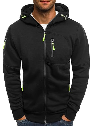 Felpe con cappuccio con cerniera da uomo, felpe sportive bianche a tinta unita, traspiranti, da lavoro, alta qualità, stile classico, per adulti, da golf, durevoli, casual, XL