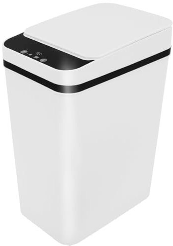 Gatphy Cubo de basura con sensor de 12 litros, pequeño sensor, con tapa, apto para baño, dormitorio, cocina (plástico, pequeño, 12 L)