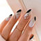 24Pcs French Press on Nails, Black and white Fake Nails on Nails for Women Girls Nail Art Accessories