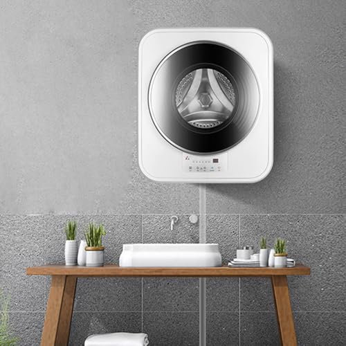 Wandmontierte Waschmaschine, 3 kg, vollautomatische Mini-Waschmaschine und Schleuder, kompakte wandmontierte elektrische Waschmaschine, Mini-Trockner für Badezimmer und Küche