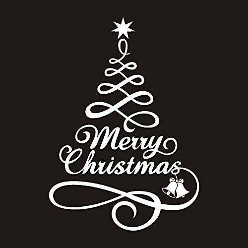 Decorazioni natalizie per albero di Natale, decorazioni per albero di Natale, adesivi da parete per soggiorno (bianco, taglia unica)