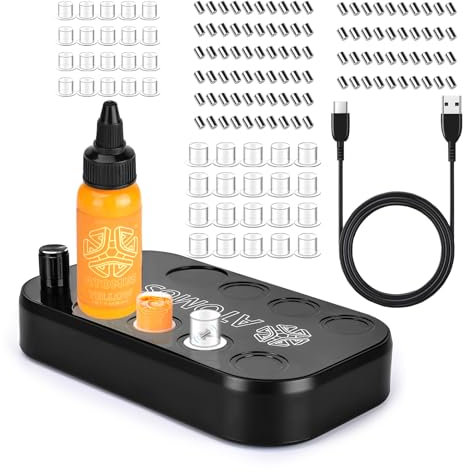 ATOMUS Wireless Tattoo Ink Mixer Machine Kit 3600mah Type_C Black Electric Tattoo Pigment with 100pcs Magnet