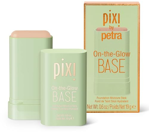 Pixi Beauty On The Glow Base Getönter Feuchtigkeitsstift, Foundation-Stick, Beige: Mittlerer, Neutraler Farbton, 0,6 Oz / 19 G