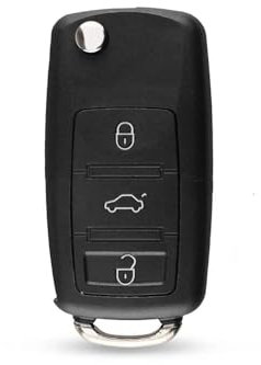 WuYyyyy Fernbedienung Autoschlüssel Hülle Ersatz Fob für VW Caddy EOS Golf Jetta Beetle Polo Up 5K0837202AD Schlüsselgehäuse.,B-3 Buttons