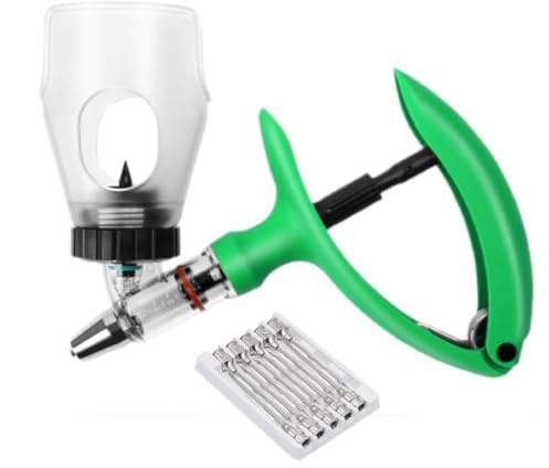 Aiupuyer Tierärztliche Automatische Kontinuierliche Spritze, Feste Dosis Kontinuierlicher Dispenser Präzisionsspritze Pumpe Einstellbar von 0,1 ml bis 5 ml, für Farm und Ranch Verfügbar