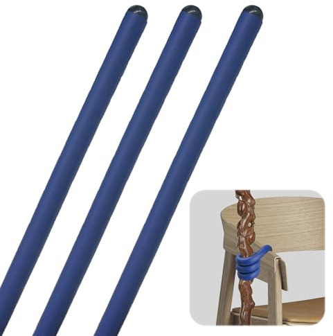 3 x Gehstock-Halter, EVA-Schaum, multifunktionaler rutschfester Gehstock-Clip, 42 cm, verstellbare Krückenhalterung für Mobilitäts-Roller, Blau