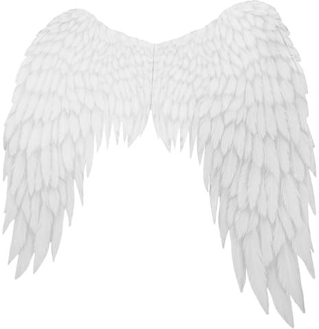TOVINANNA Alas de ángel de fiesta party wings Disfraz de ángel para chicas accesorios de alas de accesorios de vestuario de Halloween alas de para niñas tela no tejida blanco