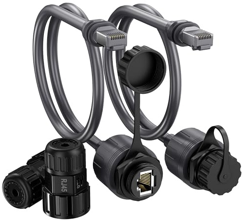 Nogoal Starlink Gen 3 & Mini Ethernet Adapter 2 Pack, 2000Mbps 24AWG Cable, IP68 Waterproof Protection SPX to RJ45 Coupler for Standard/Mini Dish (Starlink V3 Accessories)