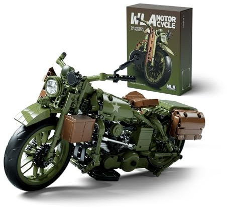 Nifeliz Motorcycle WLA Model Toy for Adults, Classic Military Bike Building Set with Authentic Features, Collectible Display Gift (833 PCS, NF10333)
