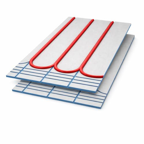 Underfloor Heating Insulation Boards XPS Foam Cement Coat 1200x600x20 for 16mm Pipe 150mm Spacing Floor Underlay (50)