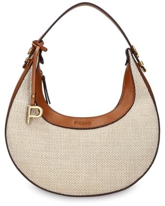Picard Tasche Damen Schultertasche Croissant | Handtasche aus Kunstleder mit Reißverschluss, gesichertem Innenfach & abnehmbarem Schulterriemen | Moonbag (Cookie Kombi, OneSize)