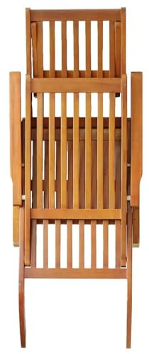 YUTAASU Chaise longue en bois d'acacia réglable, chaise longue de jardin pliable avec repose-pieds, chaise longue en bois massif résistant aux intempéries pour terrasse et jardin, charge jusqu'à 110