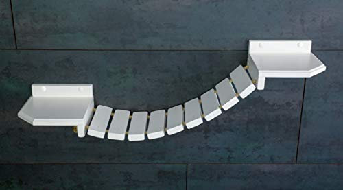 Jennys Tiershop Katzen Wandpark, handgefertigte Tiermöbel/Luxusmöbel, Katzenmöbel in vielen Ausführungen, Kratzbaum/Katzenbaum für die Wand. Hier: Hängebrücke 90 x 20 cm weiß (122PO6)