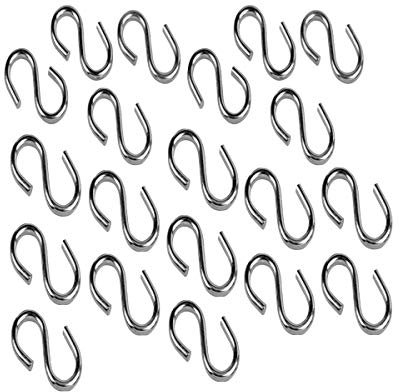 20 GANCI AD S APERTI IN METALLO ACCIAIO PORTATUTTO APPENDI TUTTO APPENDINI 4-5-6 MM (5 MM)