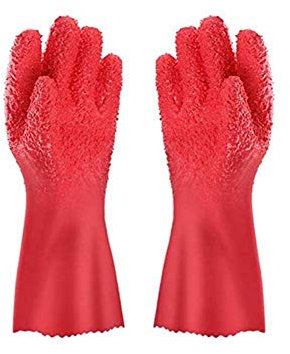 1 Pair Peelers Gloves Magic RapiFruit Potato Tools Treatment Peeling Machine Non-slip PVC Gloves Cleaning Rubber Accessories Kitchen Gadget Orange