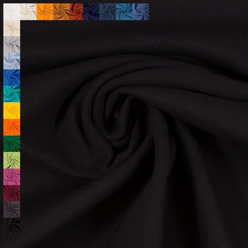 Bündchen Stoff Heike von Swafing, Schlauchware, uni schwarz (Länge am Stück: ab 25cm x Breite: 50cm/100cm)