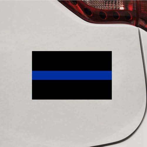 4X Reflektierend 10,2 cm Thin Blue Line Flagge, US-Polizei, Aufkleber, Auto-Vinyl