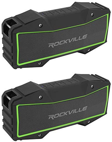 Rockville (2) Rock Everywhere Portable Bluetooth Speakers Wireless Stereo Audio