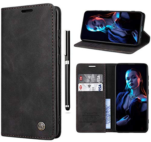Paitech Handyhülle für Samsung S21 Ultra 5G Hülle Flip Case Schutzhülle Wallet Handyhülle Tasche für Galaxy S21 Ultra Magnetic Closure Klapphülle Cover mit Kartenfach, Standfunktion - Schwarz