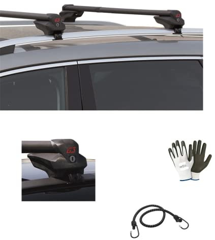 COMPATIBILE CON Ford Puma (Rails) 5p (2020-in poi) BARRE REGOLABILI PER TETTO AUTO DA 77 A 115 CM BARRA PORTATUTTO PER CORRIMANO SIA ALTO CHE BASSO ATTACCATO AL TETTO