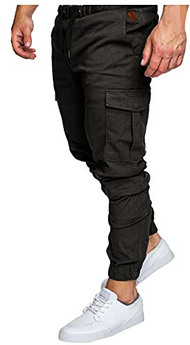 Blingko Schnittschutzhose Herren Casual Lose Jogginghose Einfarbige Freizeithose Taschenhose Jogger Cordhose Hip Hop Pants Baggy Atmungsaktiv Lederhosen für Jagd Wandern Camping