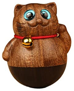 Becher Glückskatze Japanisches Tumbler-spielzeug Auto Glückliche Verzierung Geld Glückliche Katze Glückliche Winkende Katze Auto-inneneinrichtung Rollen Baby Niedlich Innere Holz