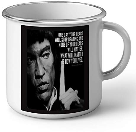 French Unicorn Emaillierte Tasse, Metall, Poster, Zitat How You Lived Bruce Lee, Motivation, Inspiration