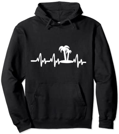 Palme Herzschlag Lifeline Tropical Beach Urlaub Geschenke Pullover Hoodie