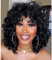 PORSMEER Afro Perücke Damen Synthetische große lockige Perücke Natürliche Haar für Frauen Herren, Kinky Curly mit Pony kurze Perücken für Schwarze Damen (Schwarz)