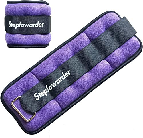 Stepfowarder Gewichtsmanschetten Fuß/Handgelenk Gewichte Fitness Set 0,3kg bis 1.0kg 1 Paar für Beine und Arme Knöchel Gewicht für Fitness, Bewegung, Laufen, Joggen, Gym, Aerobic (2 * 1.0KG - Lila)