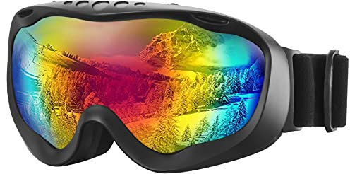 AVAWAY Skibrille Snowboard Brille für Brillenträger Herren Damen Jugendliche OTG UV-Schutz Anti Fog Linse Abnehmbar Skibrillen Verspiegelt für Jungen