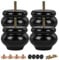 TCHOSUZ 2 inch / 5cm Wooden Furniture Legs, Pack of 4 Classic Black Solid Wood Turned DIY Replacement Bun Feet with M8 Hanger Bolts & T-Nuts for Sofa Couch Ottoman Cabinet Table Riser