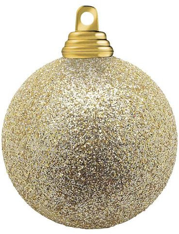 Deco Woerner Glitzer-Weihnachtskugeln in Champagner aus Kunststoff, 8 cm Ø - 6 Stück