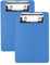 AZWOOD mini clip planches en plastique, 2pcs Porte Bloc PVC avec pince et système d'accroche mural, pour bloc-notes, reçus, listes de poches -10 x 15 cm (bleu)