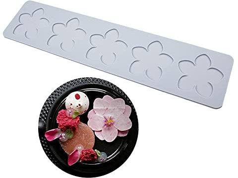 Silikon-Fondant-Spitzenmatte, Zuckerhandwerk-Abdruckform, essbarer Kuchen, Molekularküche, Dekoration, 5 Löcher Pflaume Bossom
