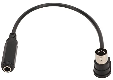 6.35mm to MIDI 5 Pin Cable, 90 Degree 6.35mm Female TRS to DIN 5 Pin Sound Adapter Cable for Speaker, Electric Piano, Guitar, MIDI Keyboards, Synthesizers, Etc