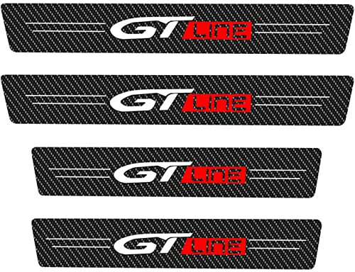 EAGLEG 4 Stück Kohlefaser Einstiegsleisten Schutz für KI-A Rio SPORTAGE X-LINE GT GT-LINE Picanto, Auto Türschweller Kratzschutz Abdeckung Protector Pedal Aufkleber, GT~LINE