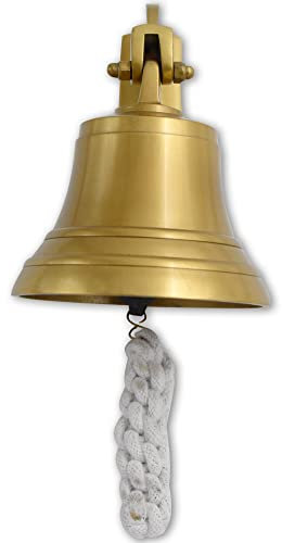 10,2 cm große Schiffsglocke aus Messing, zur Wandmontage, nautische Schiffsglocke für Abendessen, Weihnachten, Basteln, Bauernhaus, Maritime, Kirche, Piratenhaus