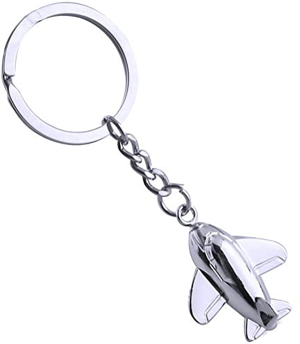 ODETOJOY Schlüsselanhänger mit Militärflugzeug-Motiv, Metall, silberfarben, F22 Raptor F16 Falcon, Flugzeug Schlüsselanhänger, M