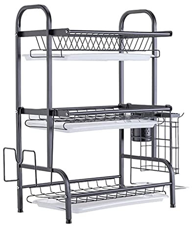 Escurridor de Platos Escurridor de Platos Escurridor de Platos Escurridor de Platos Escurridor de Platos de 3 Niveles Escurridor de Platos de Cocina de Acero Inoxidable Organizador con Sopor