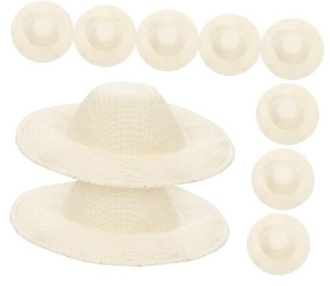 EXCEART 10 Pièces Mini-Chapeau Chapeaux Miniatures Décoratifs Ornement De Table De Paille Mexicain x Sombrero à Large Bord De Bébé Chiffon